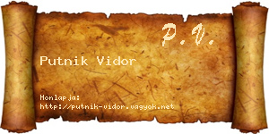 Putnik Vidor névjegykártya